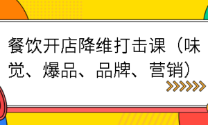 餐饮开店降维打击课（味觉、爆品、品牌、营销）