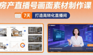 2025年房产直播号的画面素材制作课 7天打造高转化直播间