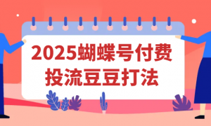2025蝴蝶号付费投流豆豆打法