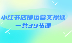 小红书店铺运营实操课 一共39节课