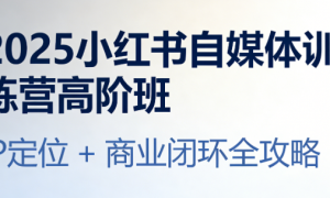 2025 小红书自媒体训练营高阶班：IP 定位 + 商业闭环全攻略