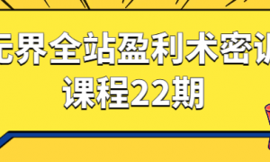 无界全站盈利术密训课程22期