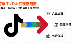 打爆 TikTok 变现陪跑营：东南亚五国市场 + 小店运营 + 变现秘笈