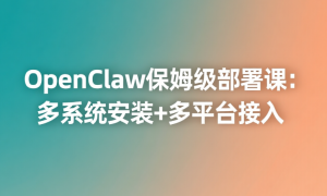 OpenClaw保姆级部署课：多系统安装+多平台接入