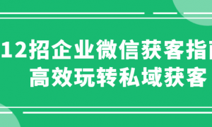 12招企业微信获客指南 高效玩转私域获客