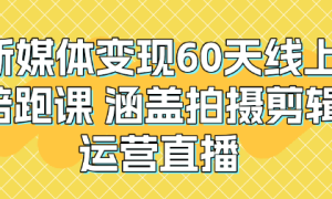 新媒体变现60天线上陪跑课 涵盖拍摄剪辑运营直播