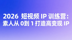 2026 短视频 IP 训练营：素人从 0 到 1 打造高变现 IP