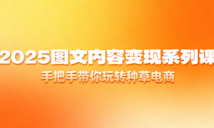 2025图文内容变现系列课：手把手带你玩转种草电商