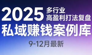 2025 私域赚钱案例库（9-12 月最新）：多行业高盈利打法复盘