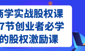 商学实战股权课17节 创业者必学的股权激励课