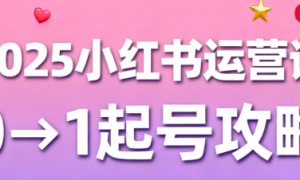 2025 小红书运营课：从 0 到 1 做爆文，轻松起号