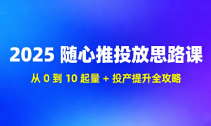 2025 随心推投放思路课：从 0 到 10 起量 + 投产提升全攻略