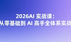 2026AI 实战课：从零基础到 AI 高手全体系实战