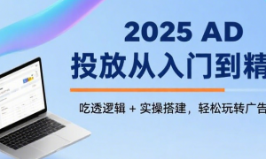 2025 AD 投放从入门到精通：吃透逻辑 + 实操搭建，轻松玩转广告投放