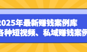 2025年最新赚钱案例库 各种短视频、私域赚钱案例