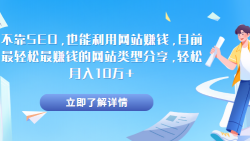 不靠SEO，也能利用网站赚钱，目前最轻松最赚钱的网站类...