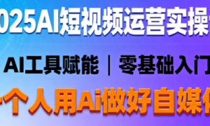 2025AI短视频运营实操课：一个人用Ai做好自媒体