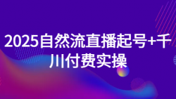 2025自然流直播起号+千川付费实操