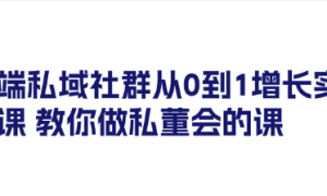 高端私域社群从0到1增长实操课 教你做私董会的课