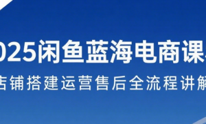 2025闲鱼蓝海电商课程 店铺搭建运营售后全流程讲解
