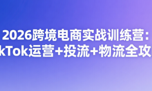 2026跨境电商实战训练营：TikTok运营+投流+物流全攻略