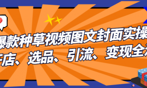 爆款种草视频图文封面实操课 开店、选品、引流、变现全流程