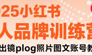 2025小红书个人品牌训练营 真人出镜plog照片图文账号教程