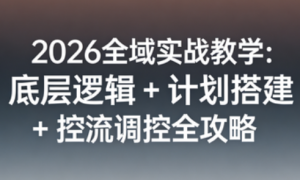 2026 全域实战教学：底层逻辑 + 计划搭建 + 控流调控全攻略