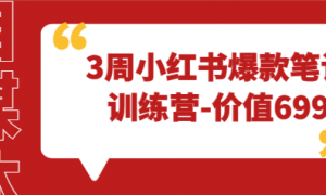 3周小红书爆款笔记训练营-价值699