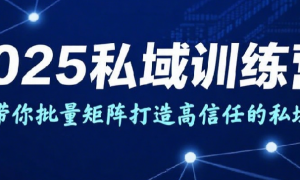 2025私域训练营 9天带你批量矩阵打造高信任的私域IP