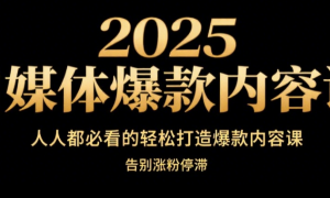 2025自媒体爆款内容课 人人都必看的轻松打造爆款内容课、告别涨粉停滞