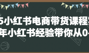 2025小红书电商带货课程实操 6年小红书经验带你从0-1