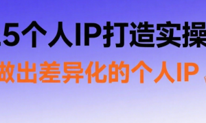 2025个人IP打造实操课程 教你做出差异化的个人IP