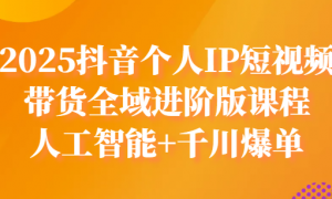 2025抖音个人IP短视频带货全域进阶版课程 人工智能+千川爆单