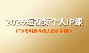 2025 短视频个人 IP 课：打造吸引高净值人群的变现 IP
