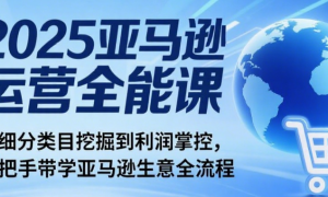 2025 亚马逊运营全能课：从细分类目挖掘到利润掌控，手把手带学亚马逊生意全流程