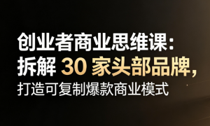创业者商业思维课：拆解 30 家头部品牌，打造可复制爆款商业模式