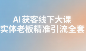 小红书 + IP + 短视频 AI 获客线下大课 实体老板精准引流全套