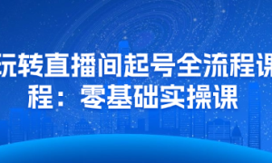 玩转直播间起号全流程课程：零基础实操课