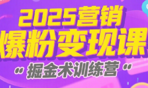 2025小红书营销爆粉变现课 小红书掘金术训练营