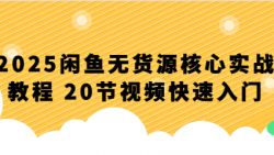 2025闲鱼无货源核心实战教程 20节视频快速入门