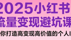 2025小红书流量变现避坑课 带你打造高变现高价值的个人IP