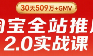 淘宝全站推广 2.0 实战课：破解烧不动 / 投产低，30 天冲 509 万 GMV +