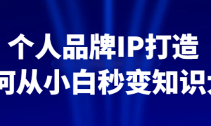 个人品牌IP打造 如何从小白秒变知识大V