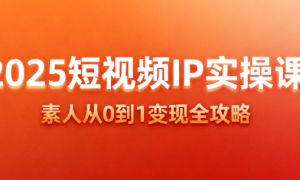 2025 短视频 IP 实操课：素人从 0 到 1 变现全攻略