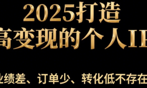 2025打造高变现的个人IP 业绩差、订单少、转化低不存在