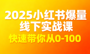 2025小红书爆量线下实站课 快速带你从0-100