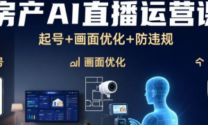 房产AI直播运营课：起号+画面优化+防违规