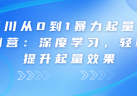 千川从0到1暴力起量特训营：深度学习，轻松提升起量效果