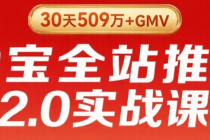 淘宝全站推广 2.0 实战课：破解烧不动 / 投产低，30 天冲 509 万 GMV +